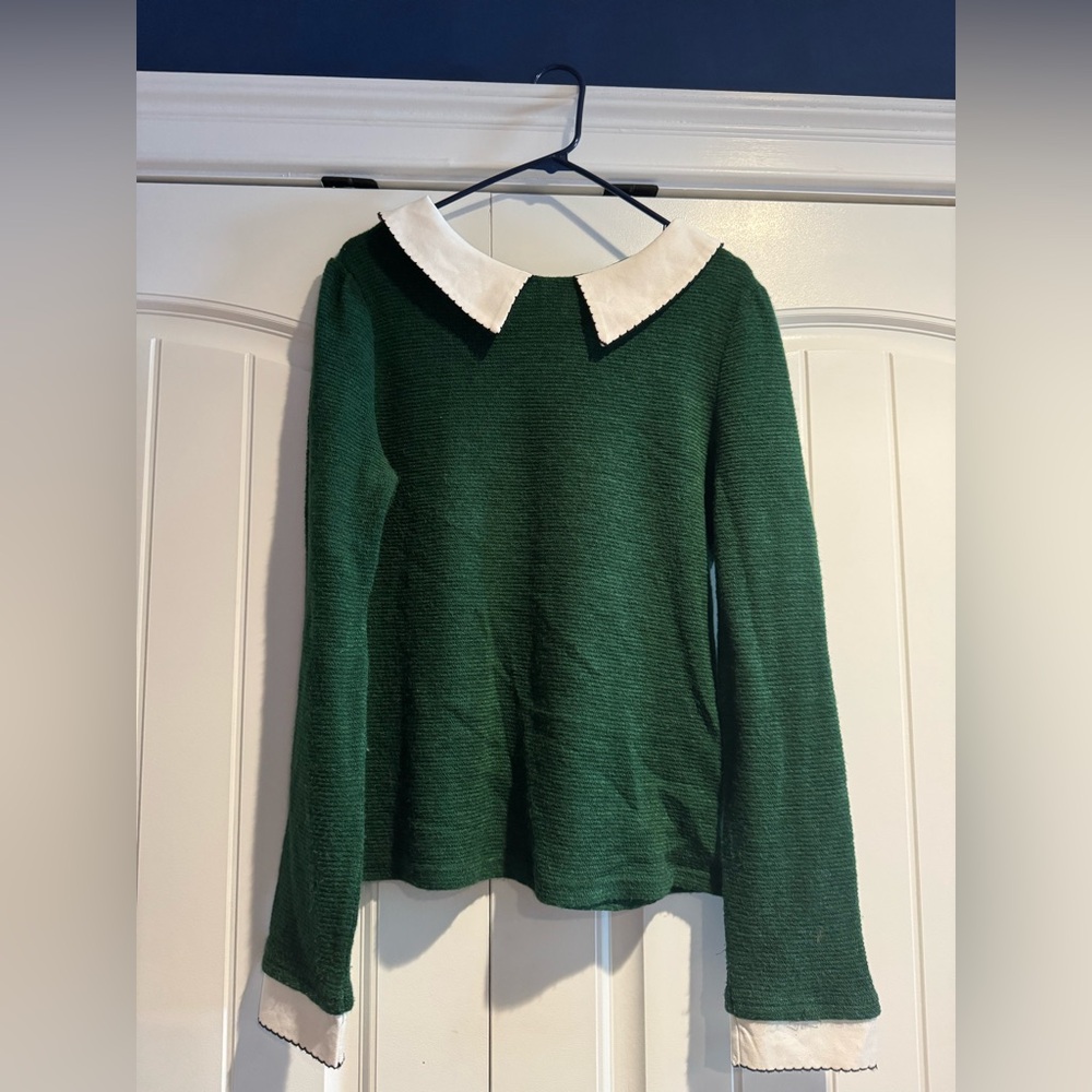 Freeway Forest Green Sweater with Ivory Accents